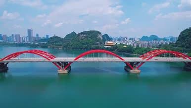 柳州文慧桥城市桥梁交通航拍视频的预览图